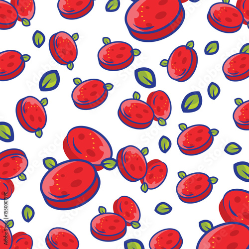 seamless pattern with red tomatoes. hand Drawn pattern