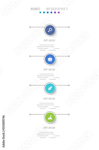 Vertical progress bar featuring 4 arrow-shaped elements, symbolizing the four stages of business strategy and progression. Clean timeline infographic design template. Vector for mobile presentation.