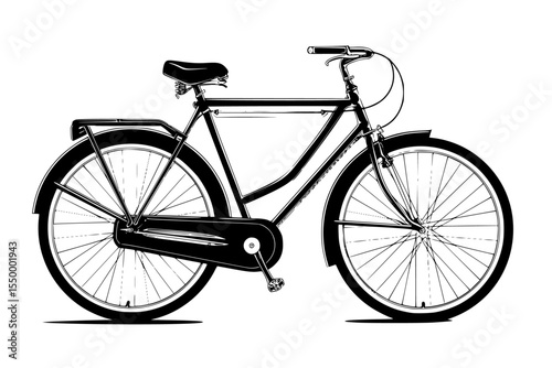 a drawing of a black bike on a white background bicycle, bike, black, drawing, illustration, silhouette , Generative art.