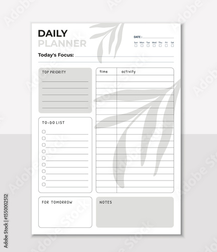 Daily Planner – A4 Printable & Editable Schedule Template