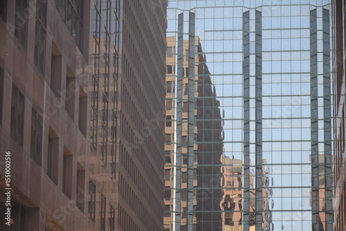 reflections on glass buildings in downtown ottawa  