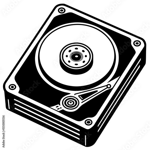 Hard drive disk isolated on white background for computer storage