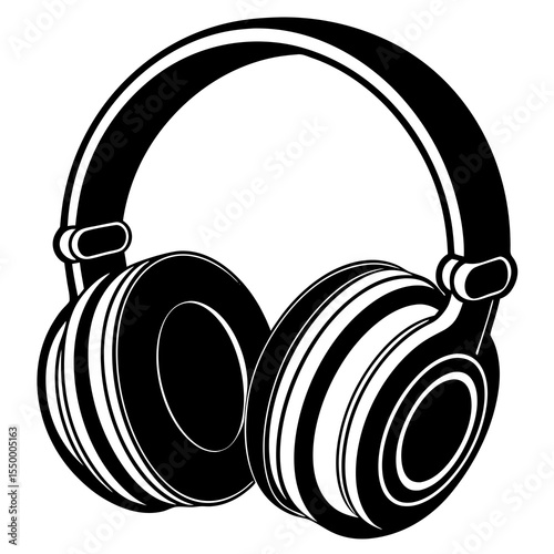 Headphones isolated on white background for listening to music
