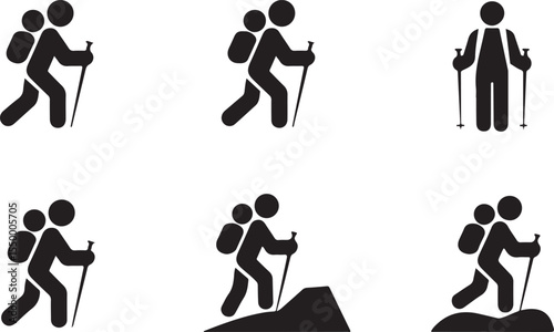 Hiking Vector Illustration for Outdoor Adventure and Travel Projects