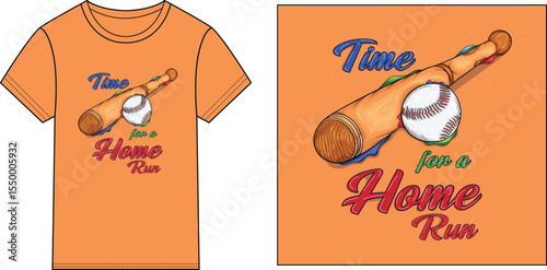 Time for a Home run t-shirt design vector illustration
