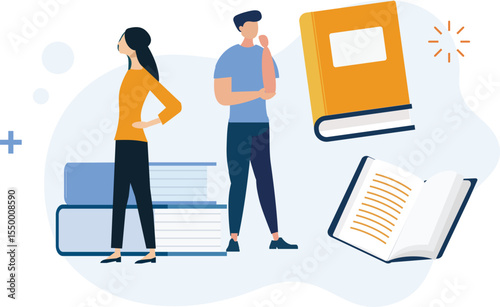 Business Marketing illustrations. Mega set. Collection of scenes with men and women part in business activities. Trendy vector style illustration