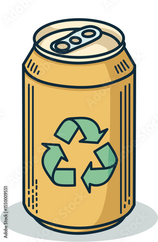Soda can with a recycle icon