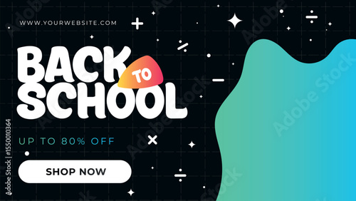 Back to School Banner with Happy Boy with Backpack