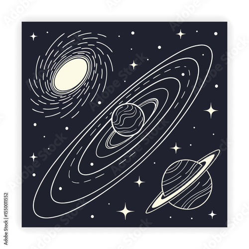 Space and Galaxy Doodle Icons
