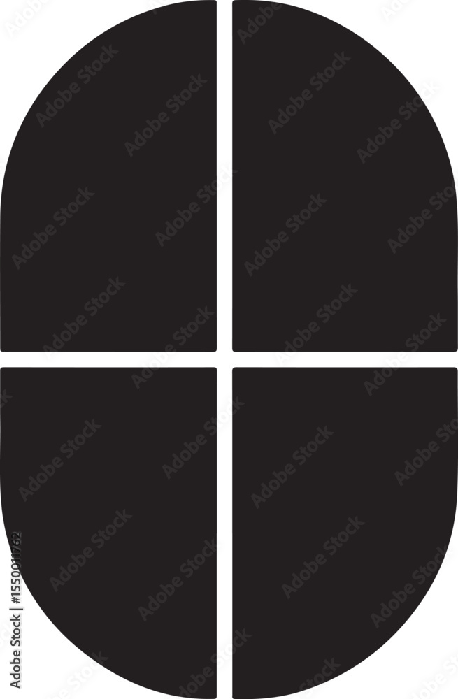 Fototapeta premium Minimal Capsule Logo Silhouette in Vector Style on White Background
