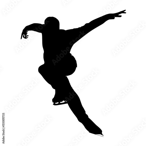 a black and white silhouette of a person on a skateboard black, man, person, silhouette, skateboard, skateboarder, snowboarder , Generative art.