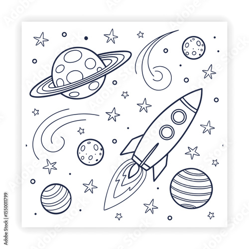 Space and Galaxy Doodle Icons