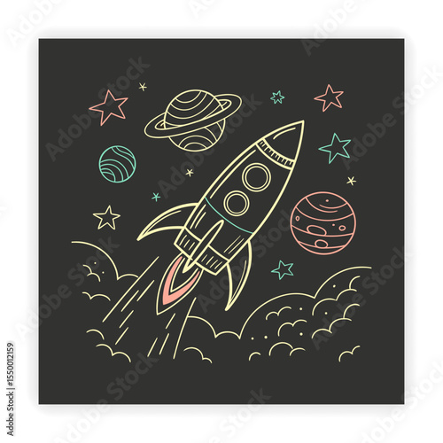 Space and Galaxy Doodle Icons