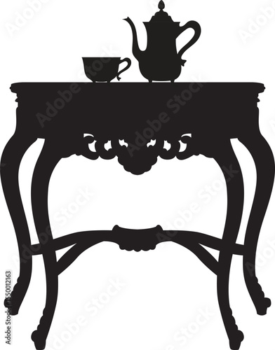 Elegant classical furniture silhouettes for interior design and decor