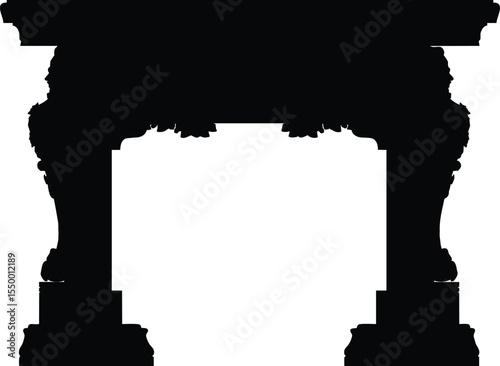 Elegant classical furniture silhouettes for interior design and decor