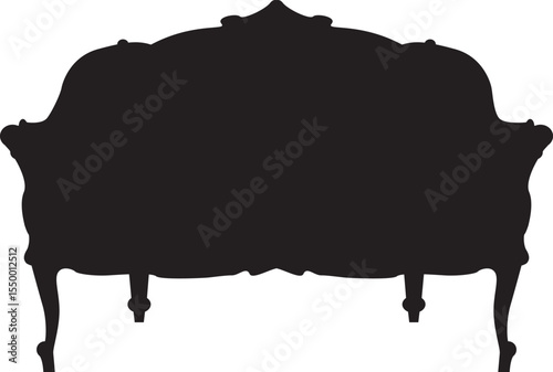 Elegant classical furniture silhouettes in black and white