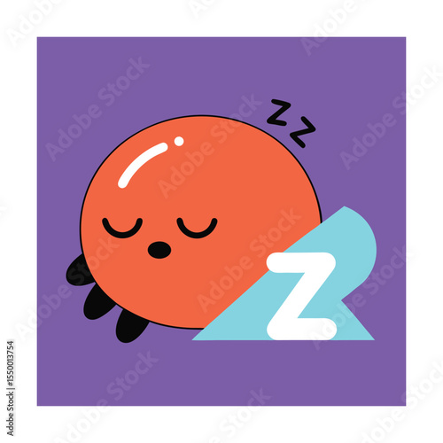 Sleeping Emoticon Resting on Pillow Taking a Nap
