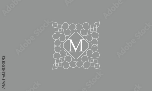 Wallpaper Mural Elegant logo template for restaurant, boutique, cafe, hotel jewelry, fashion with initial M. Vector floral monogram. Torontodigital.ca