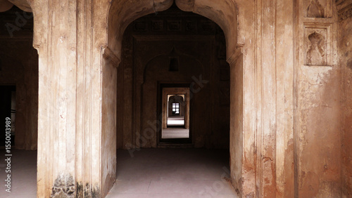 An inside view of Orchha Fort, Orchha, Madhya Pradesh, India