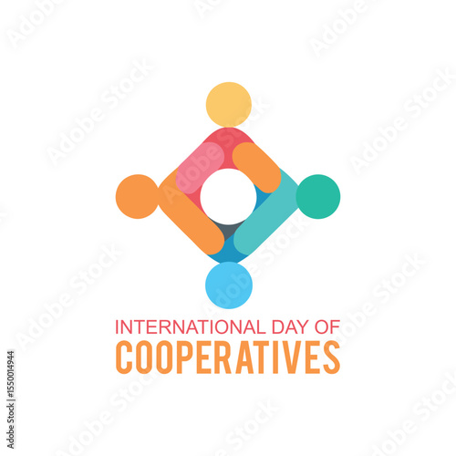 International day of cooperatives with colorful abstract illustration of community and collaboration