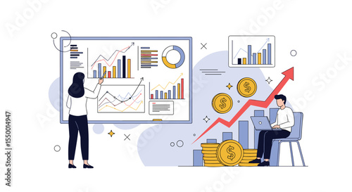 Analyzing Financial Growth Charts And Interpreting Key Business Data