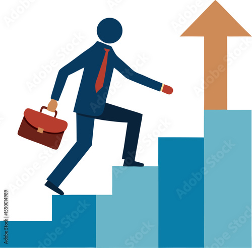businessman running to success
