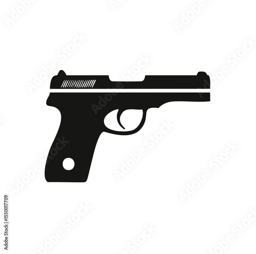 Handgun silhouette black and white weapon icon