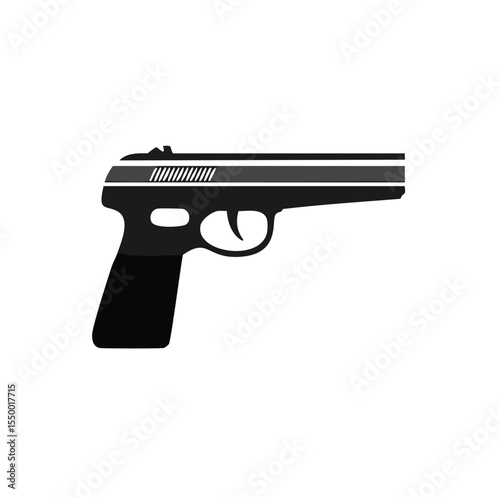 Black silhouette handgun weapon firearm pistol