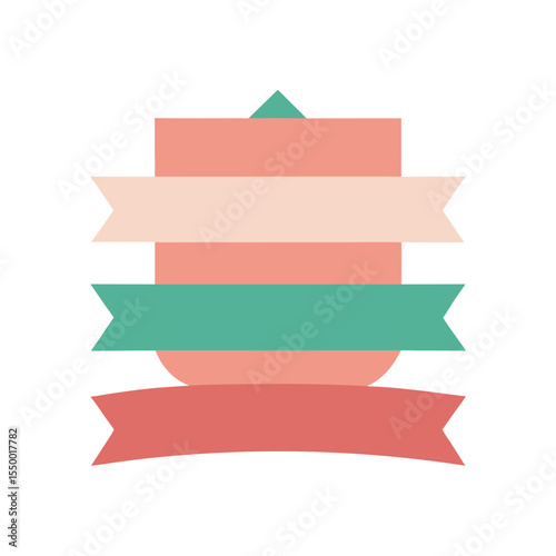 Stacked Banners in Soft Colors with Minimal Shapes