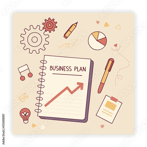 Startup Pitch and Innovation Doodle Icons