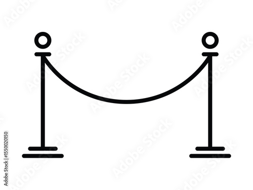 Theater elegant rope barrier icon