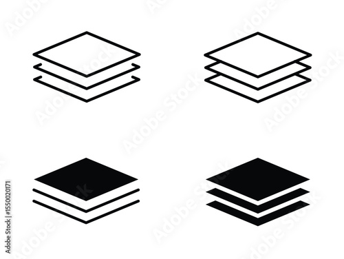 Stack of layers icon set