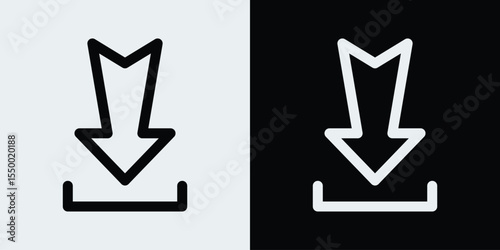 Download arrow icon. Moving down symbol
