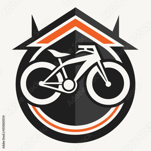 Bicycle shop logo design  vector image
