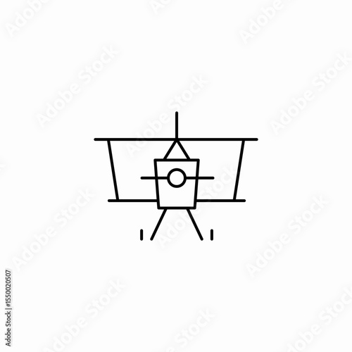 biplane front view icon sign vector