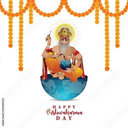 Vector illustration of happy vishwakarma day celebration
