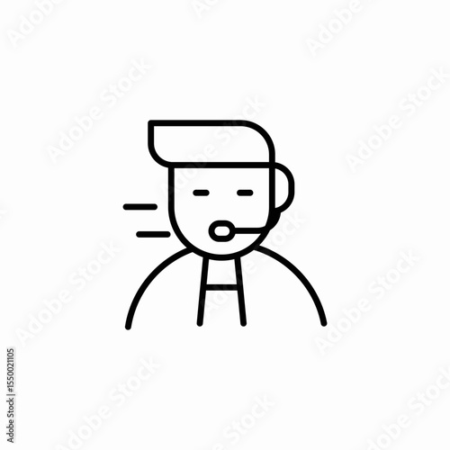 call center agent icon sign vector