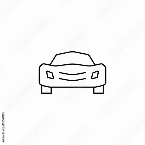 car front view icon sign vector