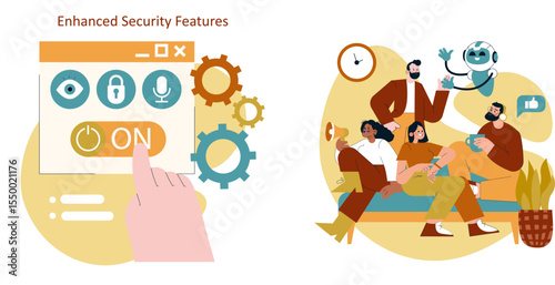 Ai Home. Flat Vector Illustration
