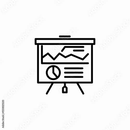 chart presentation board icon sign vector