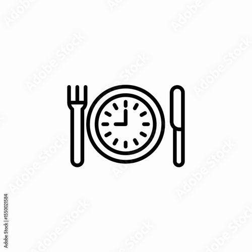 clock meal time icon sign vector