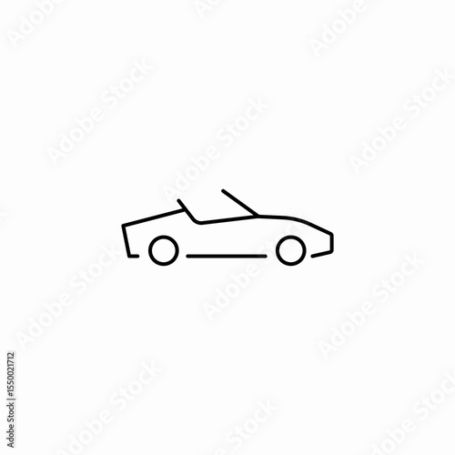 convertible car open roof icon sign vector