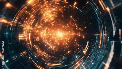 Wallpaper Mural Abstract digital vortex with glowing particles swirling Torontodigital.ca