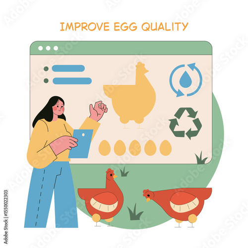 Egg Farm. Flat Vector Illustration