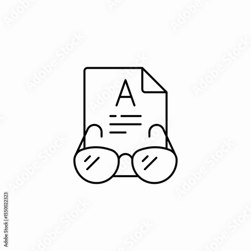 document glasses reading icon sign vector