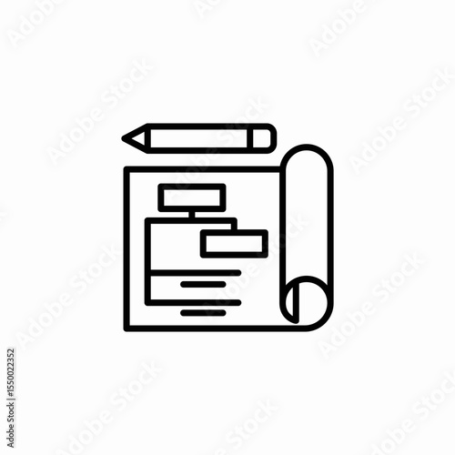 document plan pencil icon sign vector