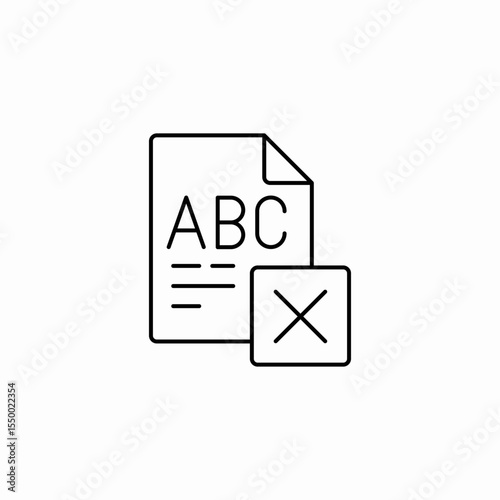 document abc error icon sign vector