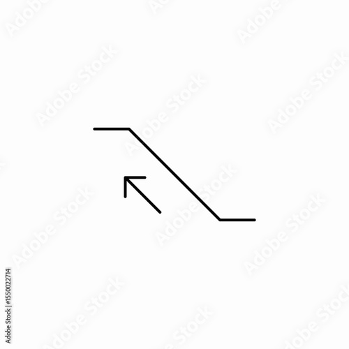 escalator up arrow icon sign vector