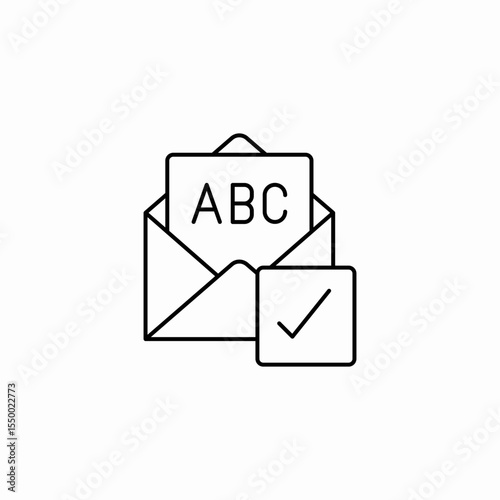 email abc checked icon sign vector