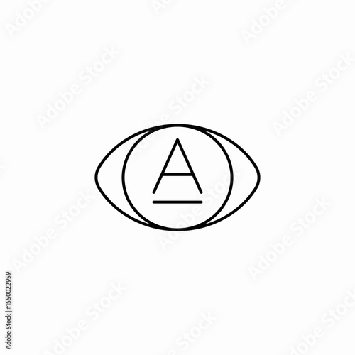 eye letter a icon sign vector